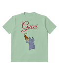Sage Green Tiger And Bear In Playful Stance Graphic T-Shirt - front product view