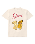 Ivory Simba And Nala Crouching Together Graphic T-Shirt - front product view