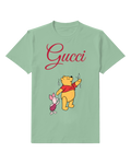 Sage Green Winnie The Pooh And Piglet In Rain Graphic T-Shirt - front product view