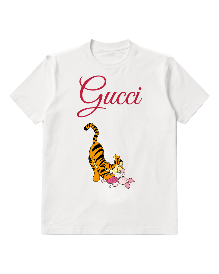 White Tigger And Piglet Playful Embrace Graphic T-Shirt - front product view