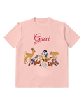 Blush Pink Snow White Feeds Birds And Animals Graphic T-Shirt - front product view