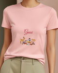 Blush Pink Snow White Feeds Birds And Animals Graphic T-Shirt - model wearing view