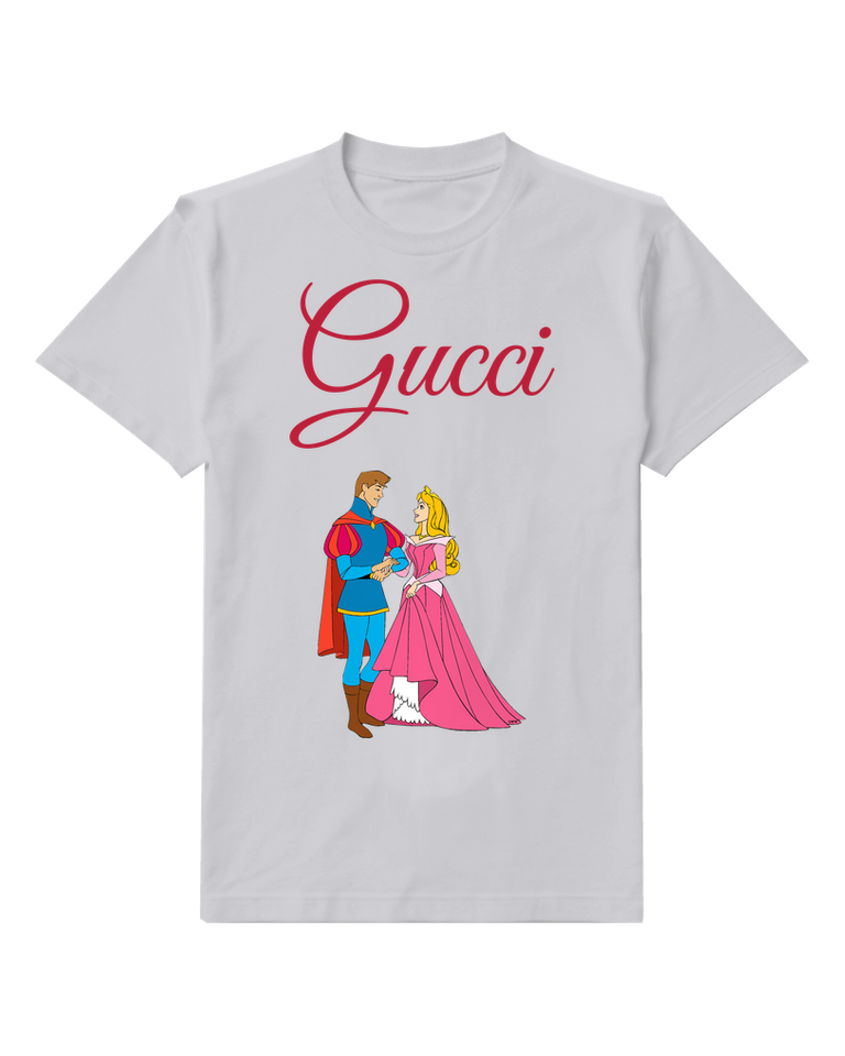 Light Gray Aurora And Prince Philip Holding Hands Graphic T-Shirt - front product view
