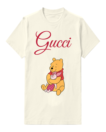 Ivory Pooh Hugging Piglet Warmly Graphic T-Shirt - front product view