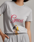 Light Gray Aurora And Prince Phillip Dancing Together Crew Neck Graphic T-Shirt - model wearing view