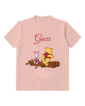 Blush Pink Piglet And Pooh Rowing Together Graphic T-Shirt - front product view