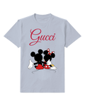 Pale Lavender Mickey And Minnie Sitting Back To Back Graphic T-Shirt - front product view