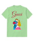 Sage Green Aurora And Prince Phillip Embracing Graphic T-Shirt - front product view