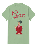 Sage Green Woman Burgundy Finger Gesture Graphic T-Shirt - front product view