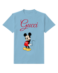 Sky Blue Mouse Red Shorts Pocket Pose Graphic T-Shirt - front product view