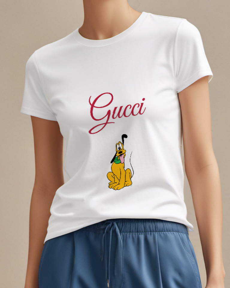 White Dog Narrow Seated Smile Graphic T-Shirt - front product view