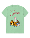 Sage Green Piglet Rides Eeyore With Candy Bag Graphic T-Shirt - front product view