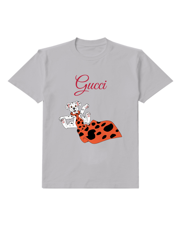 Light Gray Spotted Puppies Orange Blanket Graphic T-Shirt - front product view