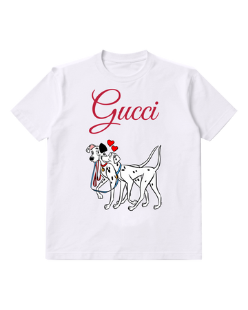 White Pongo And Perdita Standing Close Together Graphic T-Shirt - front product view