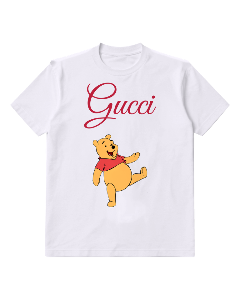 White Bear Dancing Raised Foot Graphic T-Shirt - front product view