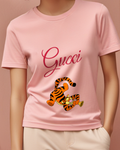 Blush Pink Tiger Flower Bouquet Graphic T-Shirt - model wearing view