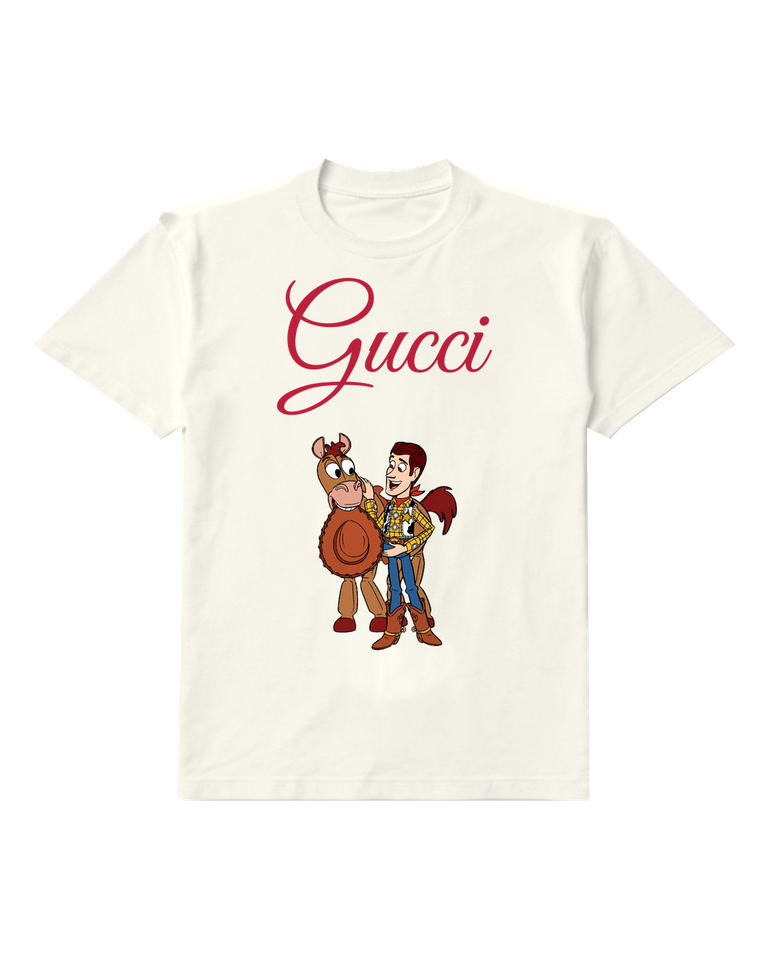 White Woody And Bullseye Standing Together Graphic T-Shirt - front product view