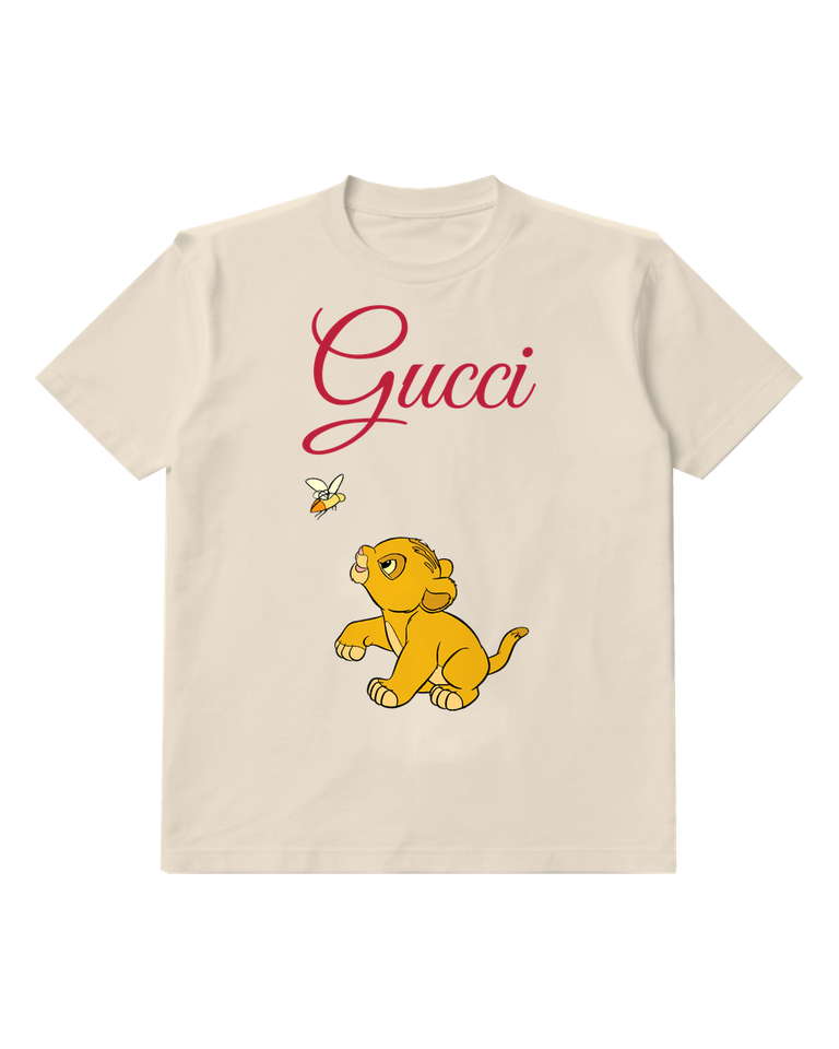 Ivory Lion Cub Tiny Bee Graphic T-Shirt - front product view