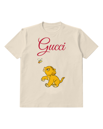 Ivory Lion Cub Tiny Bee Graphic T-Shirt - front product view