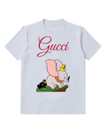 Pale Lavender Dumbo Sitting With Mouse On Head Graphic T-Shirt - front product view