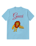Sky Blue Lion Giant Forward Paw Graphic T-Shirt - front product view