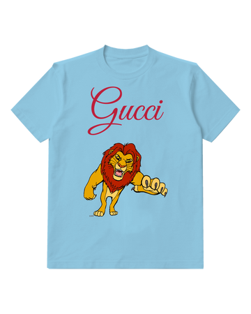 Sky Blue Lion Giant Forward Paw Graphic T-Shirt - front product view
