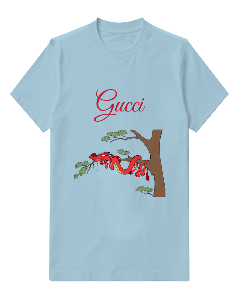 Sky Blue Dragon Tree Branch Graphic T-Shirt - front product view