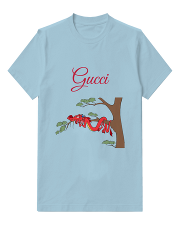 Sky Blue Dragon Tree Branch Graphic T-Shirt - front product view