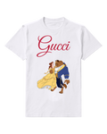 White Belle And Beast Dancing Together Graphic T-Shirt - front product view