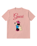 Blush Pink Mouse Pink Hat Puppy Graphic T-Shirt - front product view