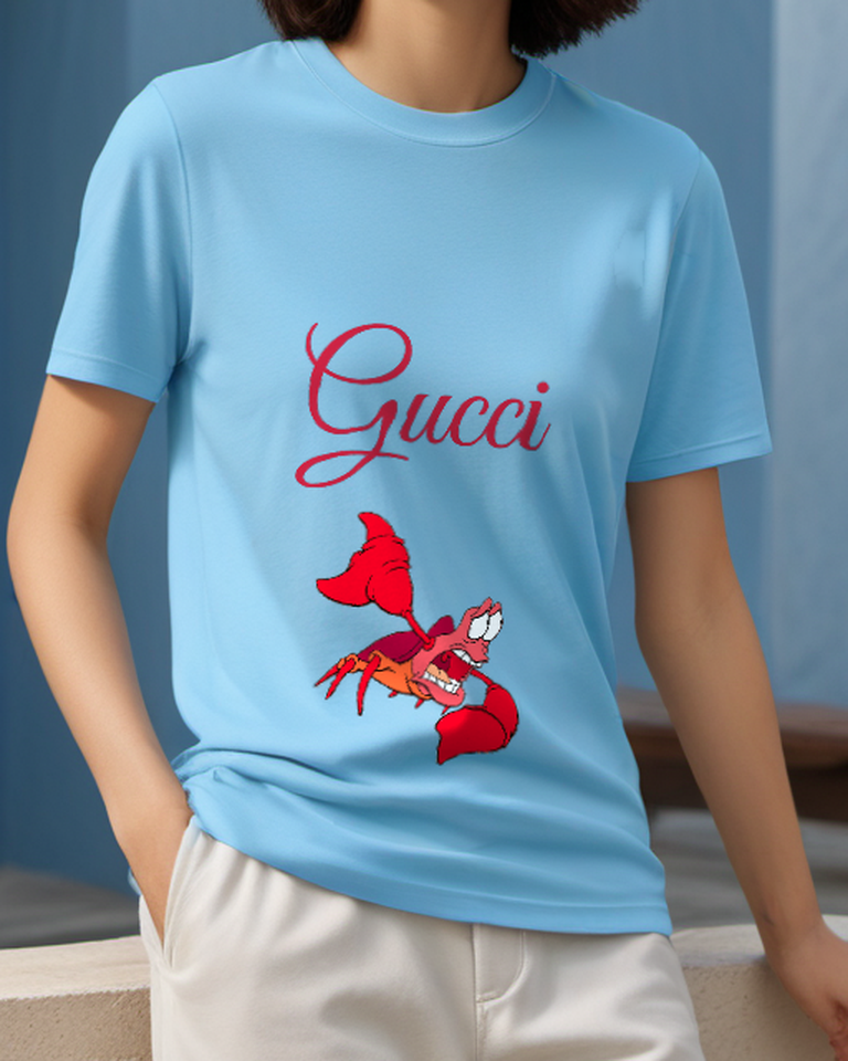 Sky Blue Crab Sideways Dance Graphic T-Shirt - front product view