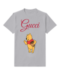 Light Gray Bear Honey Licking Paw Graphic T-Shirt - front product view