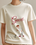 Ivory Chef Talking To Rat Graphic T-Shirt - model wearing view