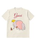 Ivory Dumbo Walking With Mouse On Leash Graphic T-Shirt - front product view