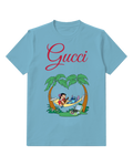 Dusty Blue Lilo And Stitch Relaxing In Hammock Graphic T-Shirt - front product view