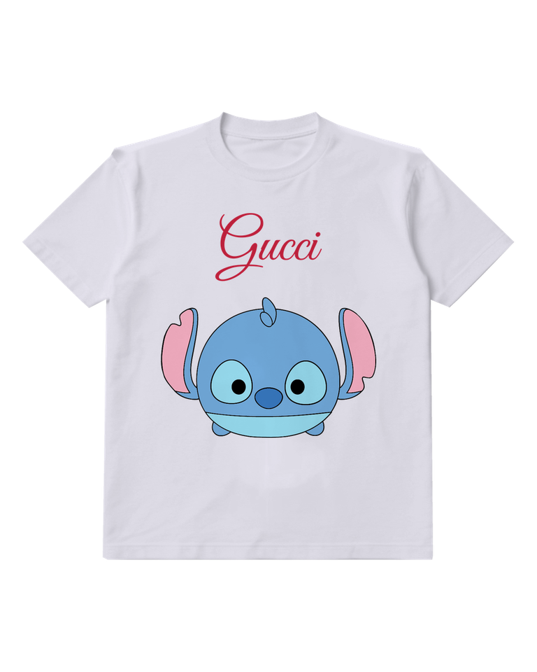 Pale Lavender Blue Creature Simple Face Graphic T-Shirt - front product view