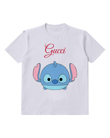 Pale Lavender Blue Creature Simple Face Graphic T-Shirt - front product view