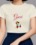 Ivory Pinocchio Sitting Cross Legged Crew Neck Graphic T-Shirt - model wearing view