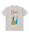 Light Gray Anna And Elsa Sisters Standing Together Graphic T-Shirt - front product view
