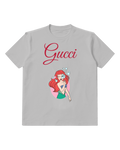 Light Gray Mermaid Holding Blue Ornament Graphic T-Shirt - front product view