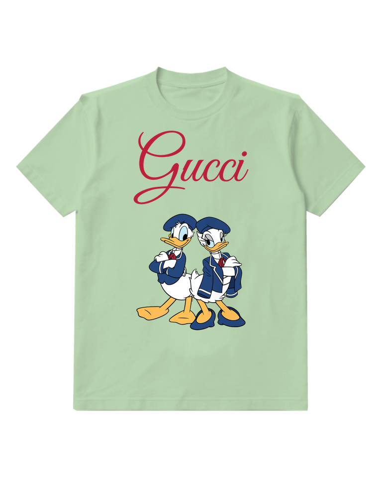 Sage Green Donald And Daisy In Confident Stance Graphic T-Shirt - front product view