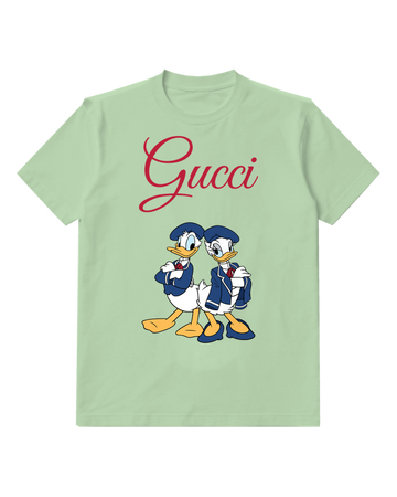 Sage Green Donald And Daisy In Confident Stance Graphic T-Shirt - front product view