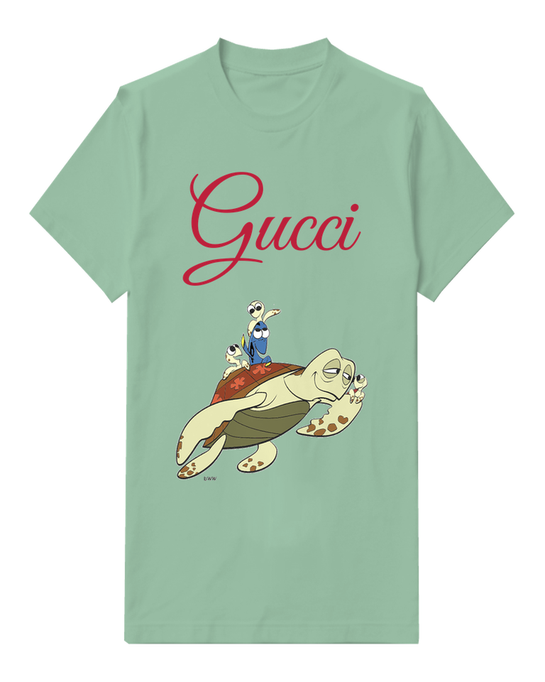 Sage Green Tiny Rider Sea Turtle Graphic T-Shirt - front product view