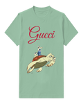Sage Green Tiny Rider Sea Turtle Graphic T-Shirt - front product view