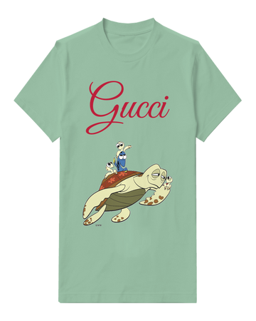 Sage Green Tiny Rider Sea Turtle Graphic T-Shirt - front product view