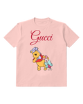 Blush Pink Pooh And Piglet With Bows Graphic T-Shirt - front product view