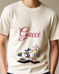 Ivory Donald And Daisy Roller Skating Graphic T-Shirt - model wearing view