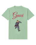 Sage Green Running Man Dark Winter Clothes Graphic T-Shirt - front product view