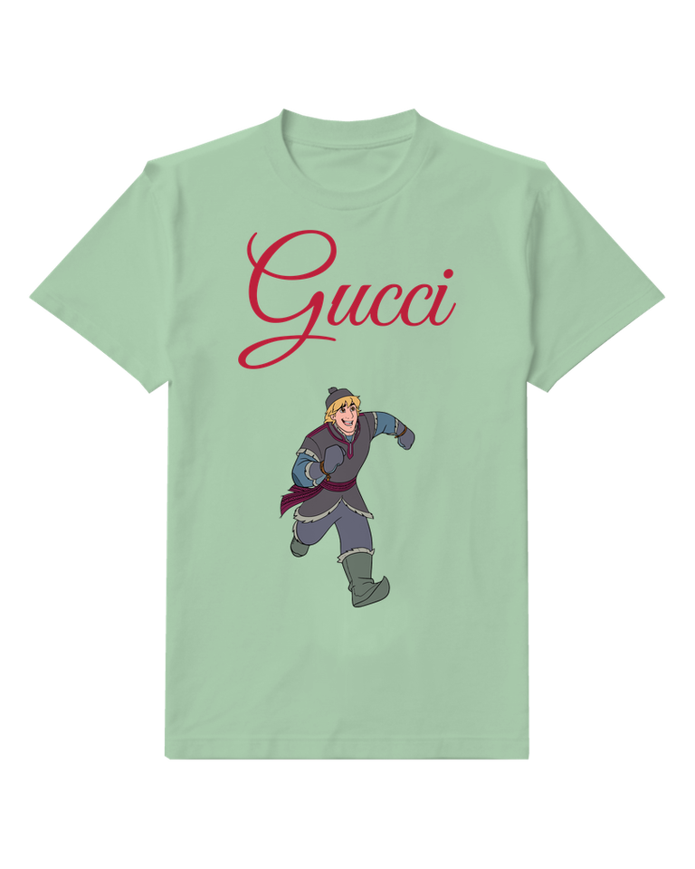 Sage Green Running Man Dark Winter Clothes Graphic T-Shirt - front product view