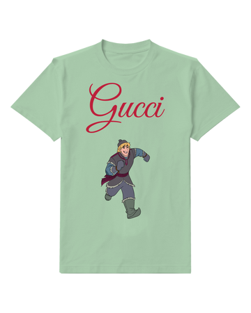 Sage Green Running Man Dark Winter Clothes Graphic T-Shirt - front product view